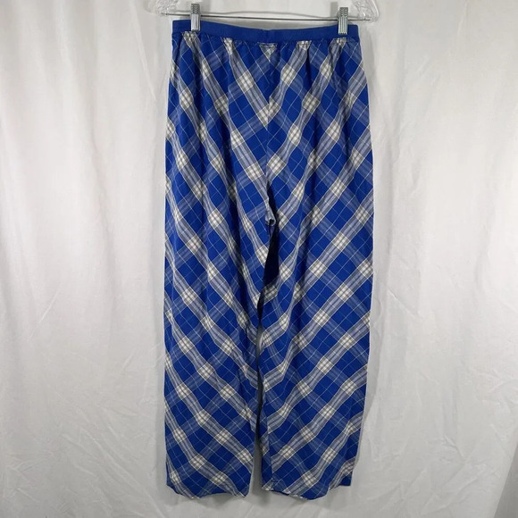 KU Jayhawks Sleep Pants Women's Small Blue Plaid Pull On Drawstring Cotton Blend - Picture 8 of 10